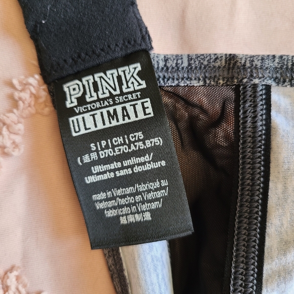 Victoria Seceret PINK Gray Mesh Sports Bra sz S - Picture 3 of 3